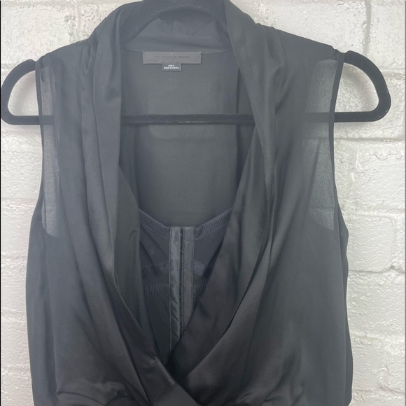 Alexander Wang Black Drape Corset Night Out Dress - Picture 4 of 11